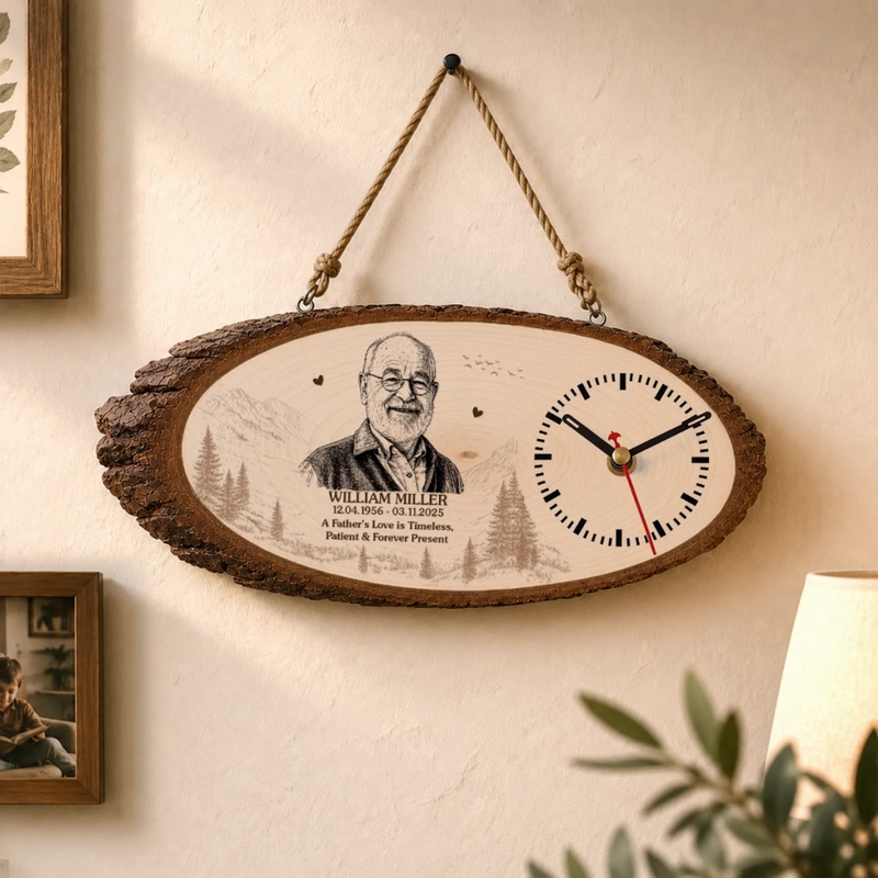 Personalized Wooden Clock – Meaningful Memorial Gift – Forever Remembered, Forever Loved