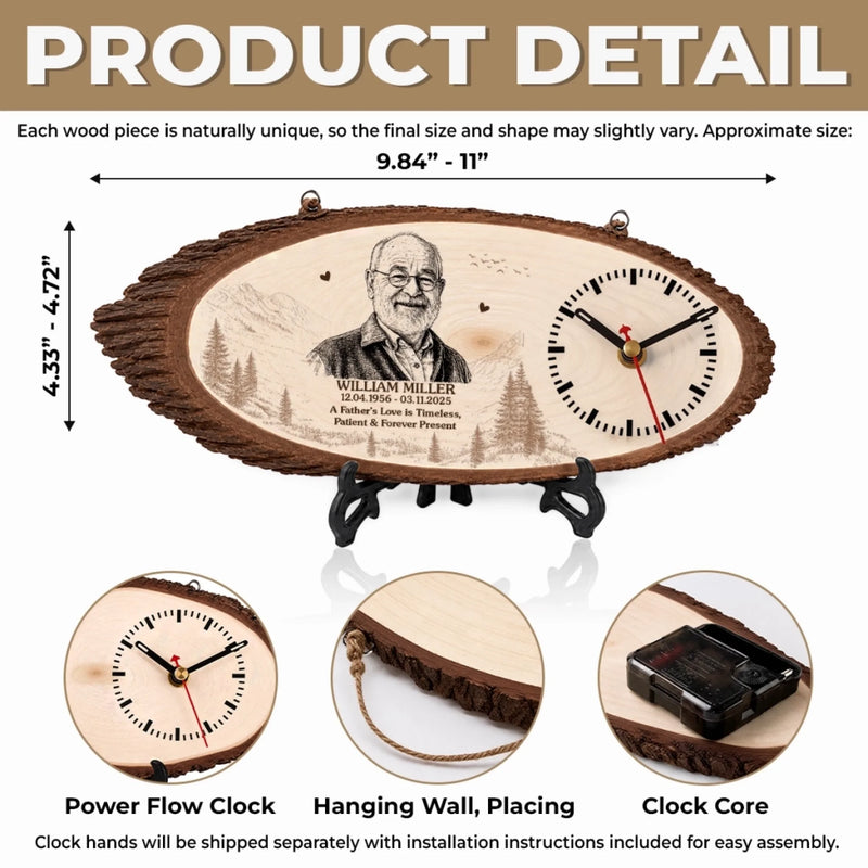 Personalized Wooden Clock – Meaningful Memorial Gift – Forever Remembered, Forever Loved