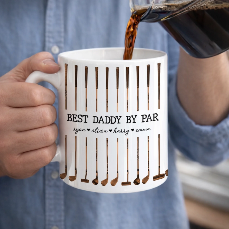 Personalized Mug – Golf Gifts For Dad, Grandpa – Golf More Worry Less