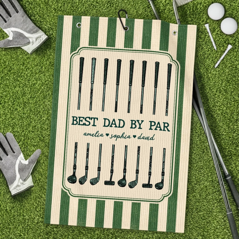 Personalized Golf Towel – Golf Gifts For Dad, Grandpa – Chasing Birdies All Day