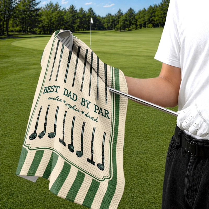 Personalized Golf Towel – Golf Gifts For Dad, Grandpa – Chasing Birdies All Day