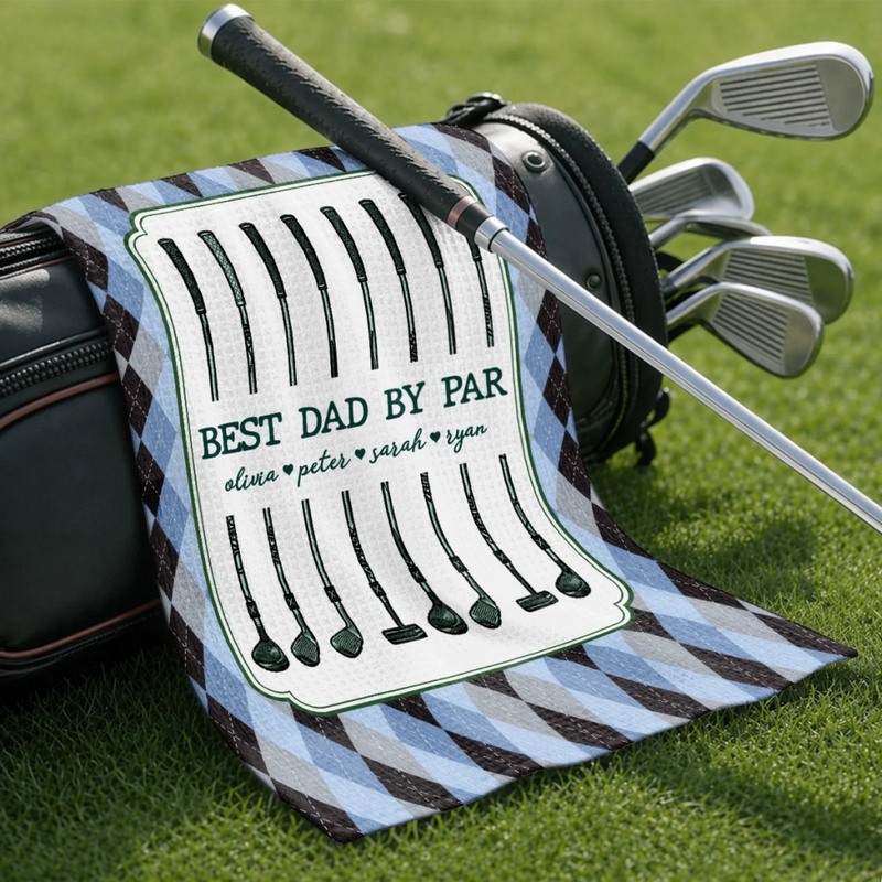 Personalized Golf Towel – Golf Gifts For Dad, Grandpa – Chasing Birdies All Day