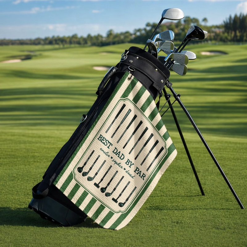 Personalized Golf Towel – Golf Gifts For Dad, Grandpa – Chasing Birdies All Day