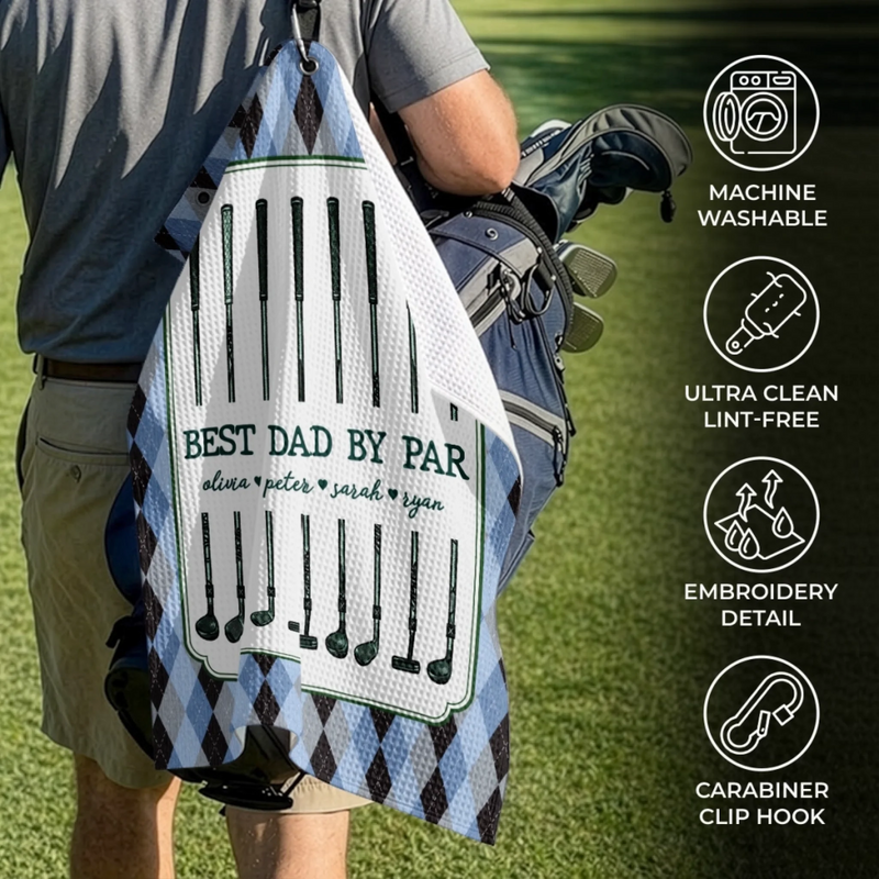 Personalized Golf Towel – Golf Gifts For Dad, Grandpa – Chasing Birdies All Day