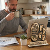 Personalized 2-Layered Wooden Plaque – Birthday Gifts For Dad, Grandpa – Your Footsteps Led Our Way
