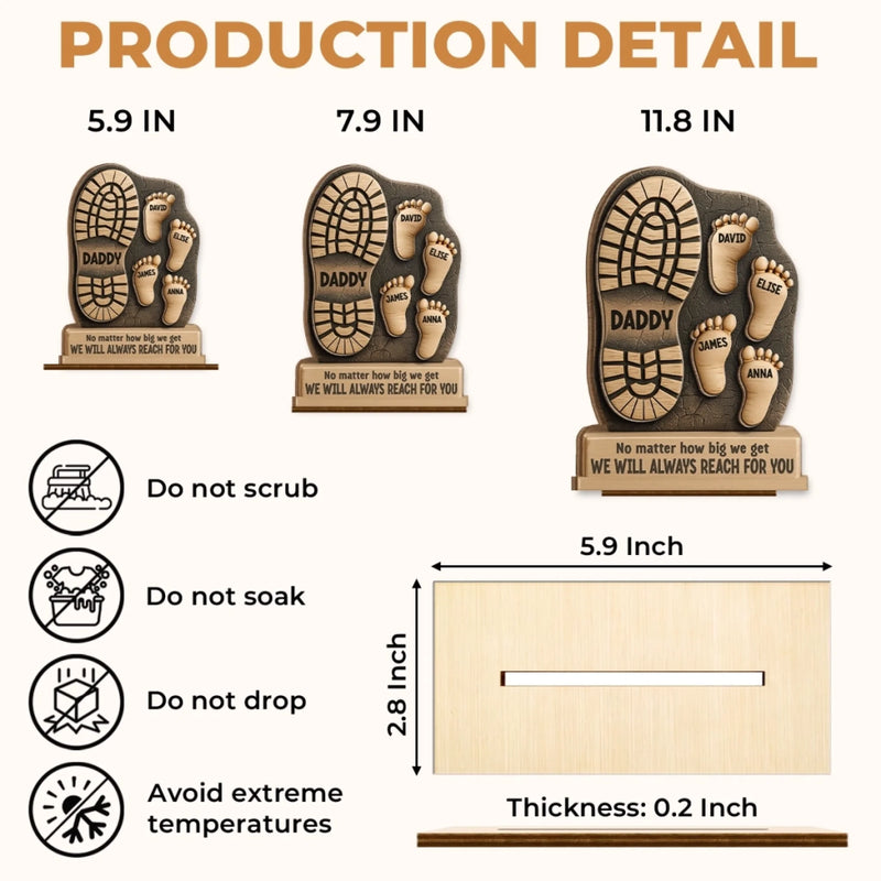 Personalized 2-Layered Wooden Plaque – Birthday Gifts For Dad, Grandpa – Your Footsteps Led Our Way