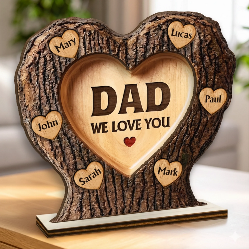 Personalized 2-Layered Wooden Plaque – Gifts For Dad, Grandpa – Dad Is My Everyday Hero