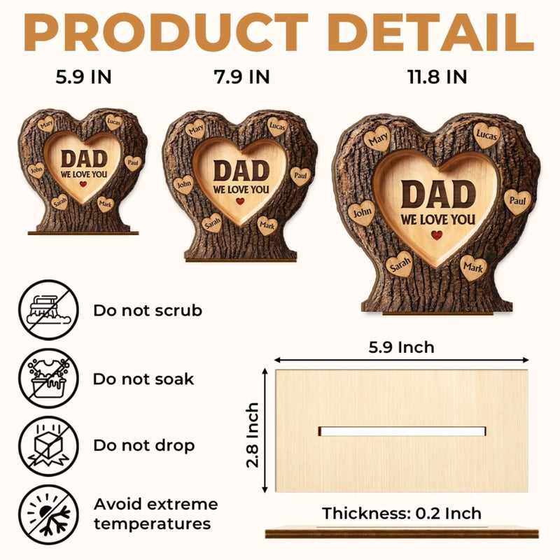 Personalized 2-Layered Wooden Plaque – Gifts For Dad, Grandpa – Dad Is My Everyday Hero