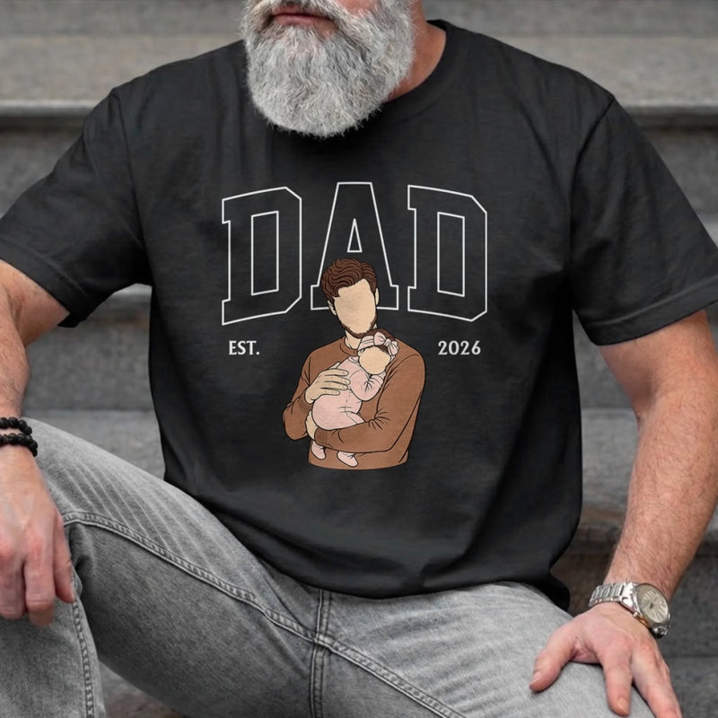 Personalized Photo T-shirt, Hoodie – Gifts For Dad, Grandpa – Dad Is The Heart Of Home