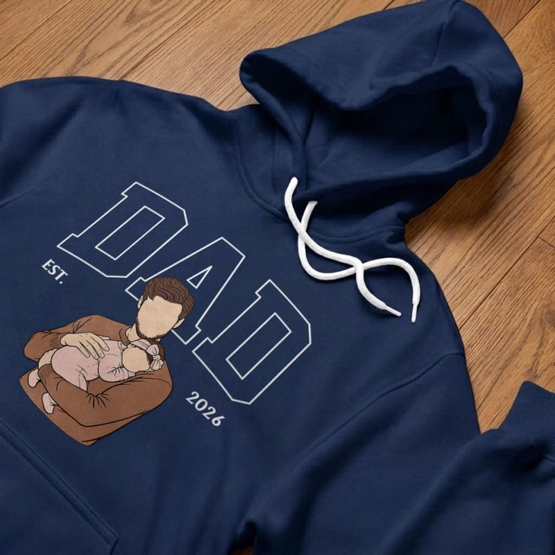 Personalized Photo T-shirt, Hoodie – Gifts For Dad, Grandpa – Dad Is The Heart Of Home