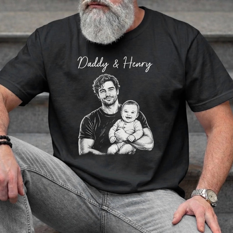 Personalized Photo T-shirt, Hoodie – Gifts For Dad, Grandpa – Family Man Forever