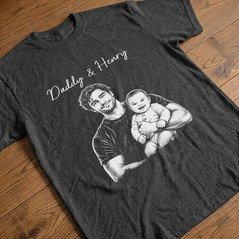 Personalized Photo T-shirt, Hoodie – Gifts For Dad, Grandpa – Family Man Forever