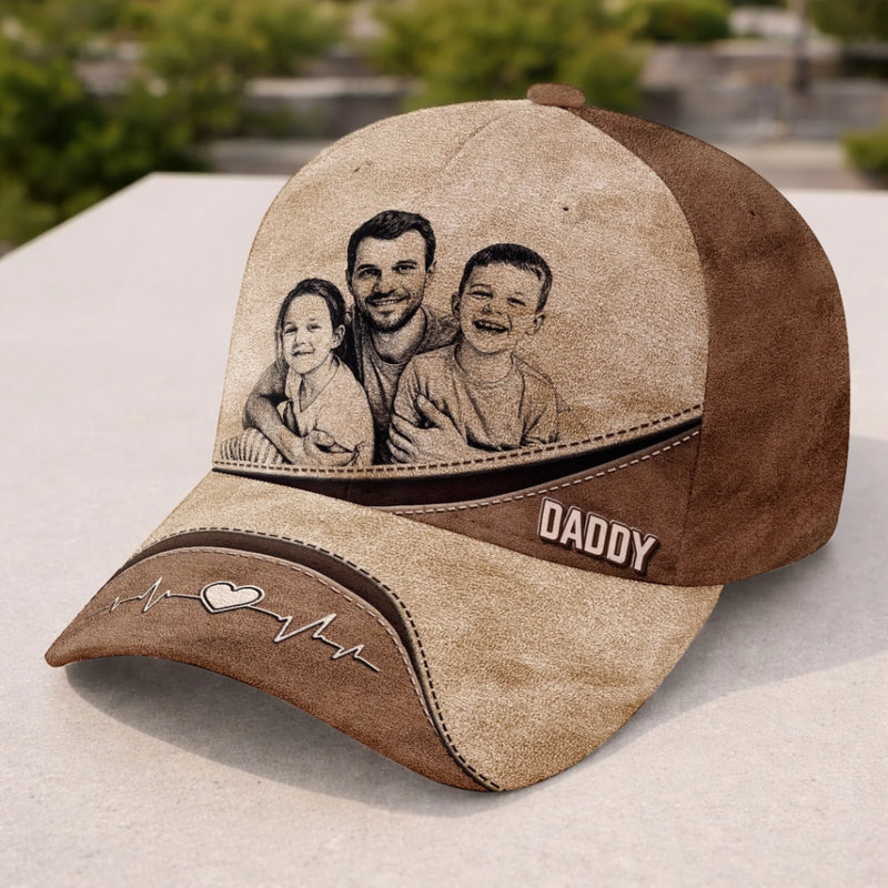 Personalized Photo Cap – Birthday Gifts For Dad, Grandpa – Family First Always