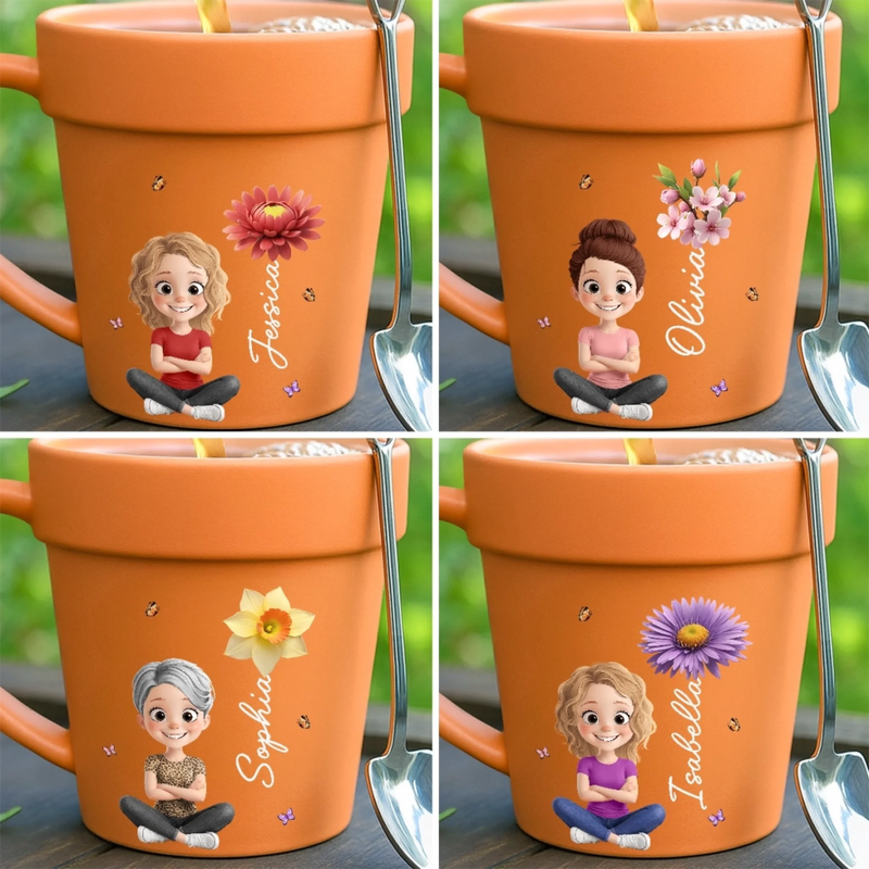 Personalized Plant Pot Ceramic Mug – Garden Gifts For Gardeners – My Little Green World