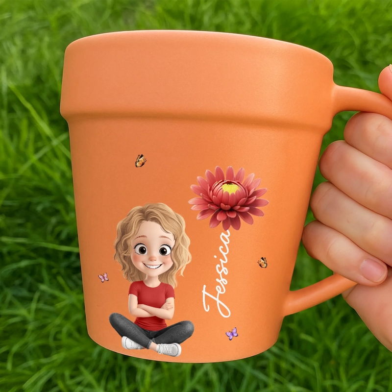 Personalized Plant Pot Ceramic Mug – Garden Gifts For Gardeners – My Little Green World