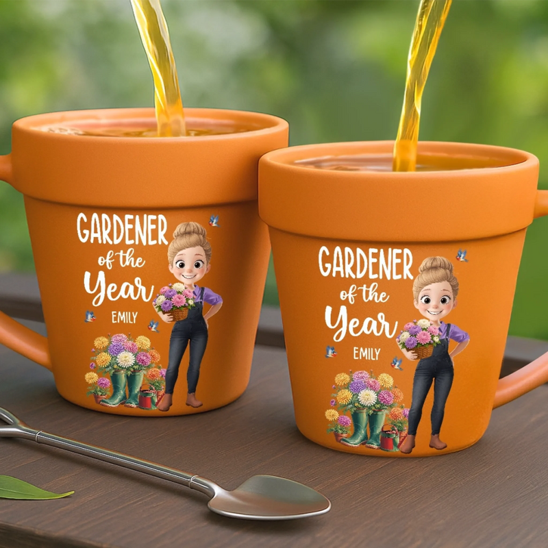 Personalized Plant Pot Ceramic Mug – Gifts For Gardeners – Queen Of The Green