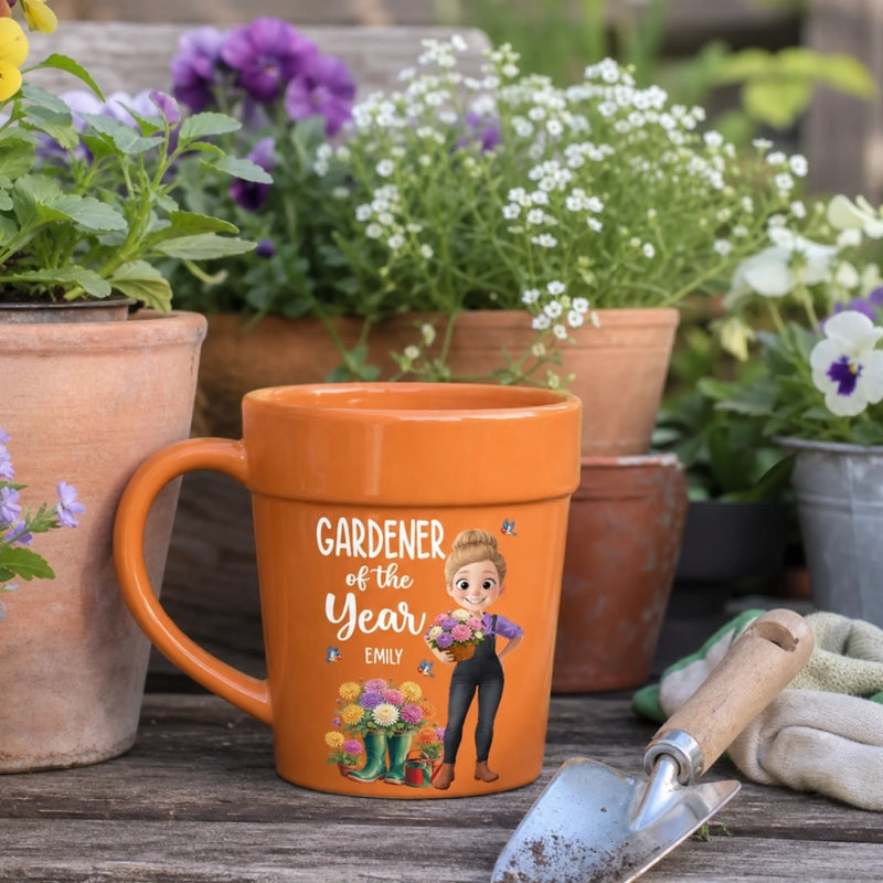 Personalized Plant Pot Ceramic Mug – Gifts For Gardeners – Queen Of The Green