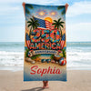 Personalized America 250th Anniversary – Beach Towel – Vacation Gifts For Family – Stars Stripes Freedom Forever