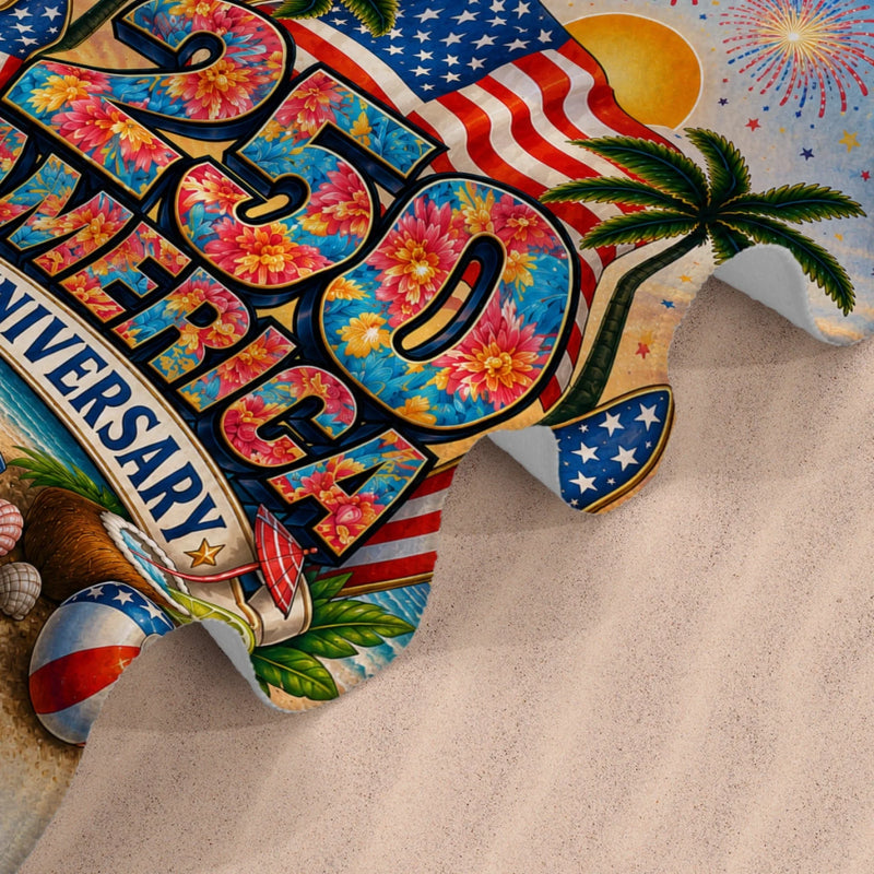 Personalized America 250th Anniversary – Beach Towel – Vacation Gifts For Family – Stars Stripes Freedom Forever