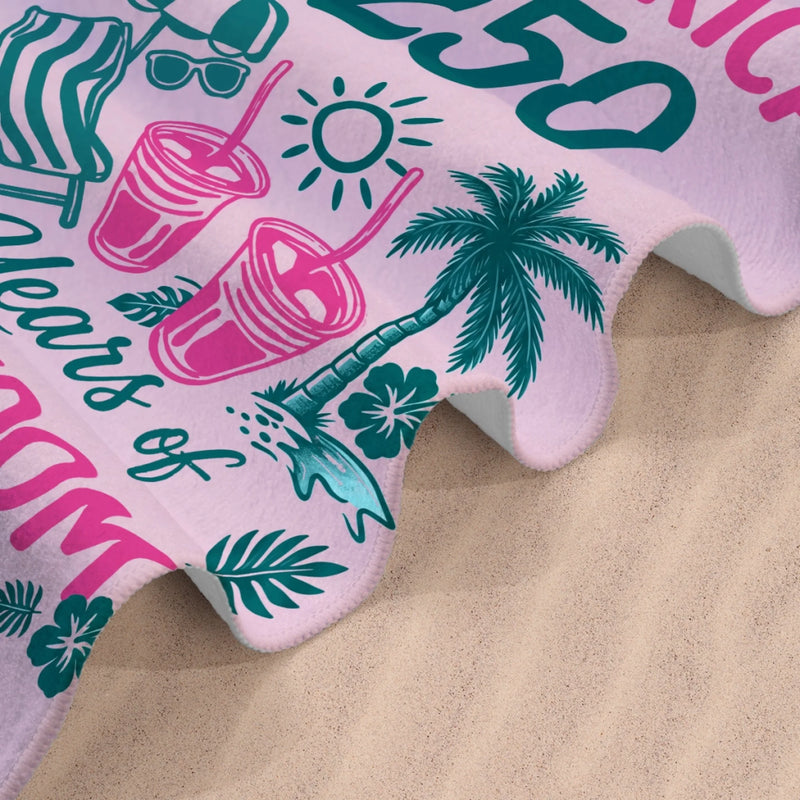 Personalized America 250th Anniversary – Beach Towel – Vacation Gifts For Family – 250 Years Standing Strong