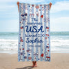 Personalized America 250th Anniversary – Beach Towel – Vacation Gifts For Family – Freedom Never Goes Out Of Style