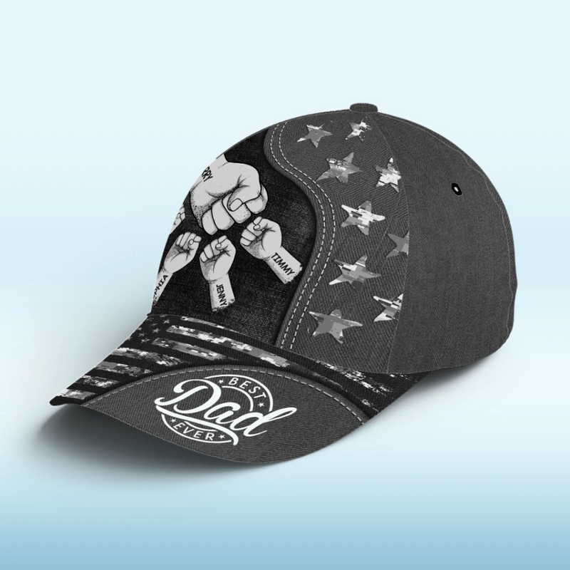 Personalized Classic Cap – Gift For Dad, Grandpa – Together We Stand, Fist By Fist