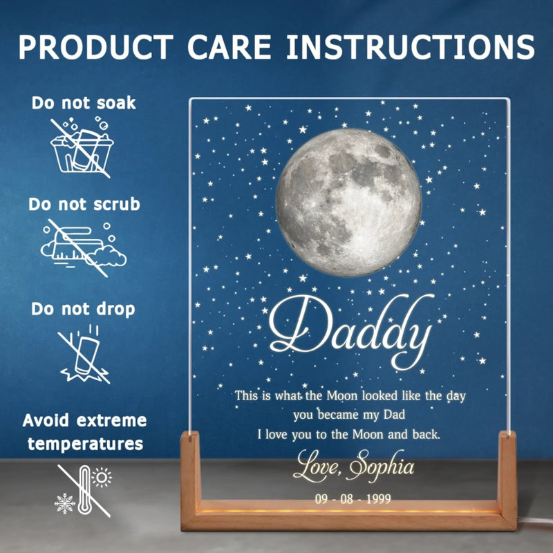 Personalized Walnut Night Light – Gifts For Dad, Grandpa – You Light Up Our Lives
