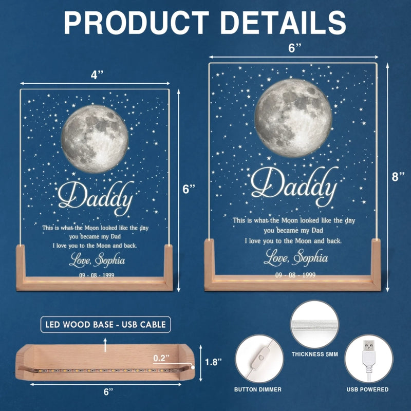 Personalized Walnut Night Light – Gifts For Dad, Grandpa – You Light Up Our Lives