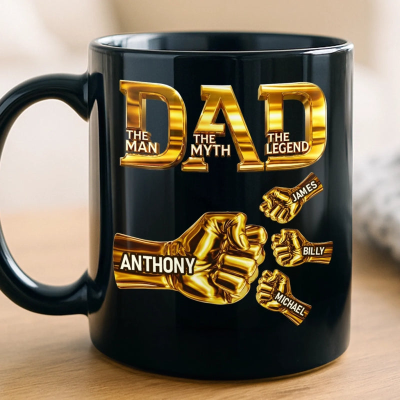 Personalized Black Mug – Gifts For Dad – Built To Be Dad