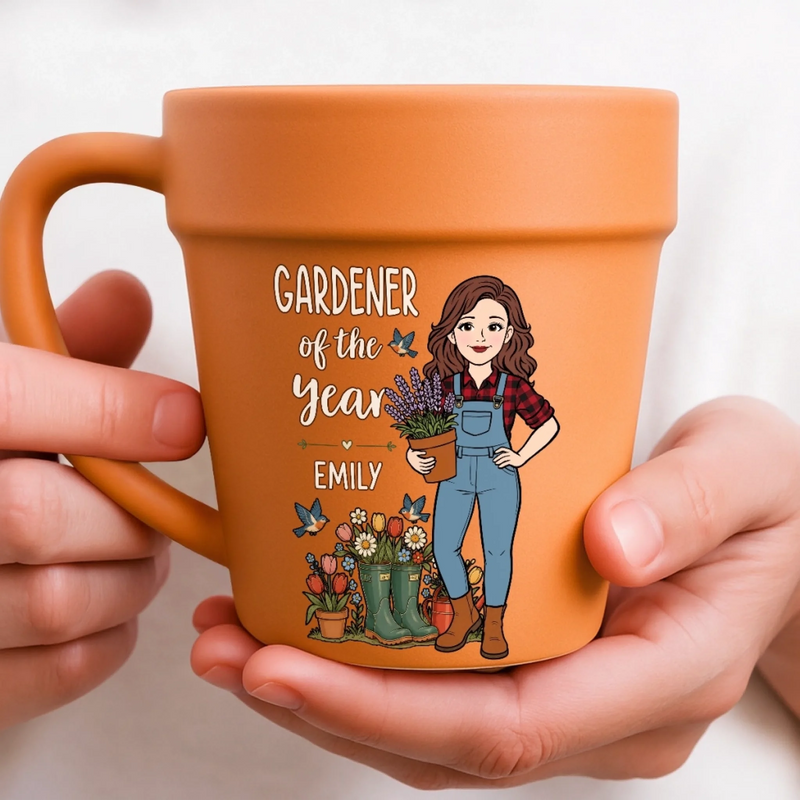 Personalized Plant Pot Ceramic Mug – Gifts For Gardeners – Garden Girl Era
