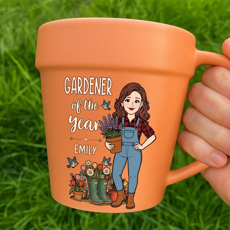 Personalized Plant Pot Ceramic Mug – Gifts For Gardeners – Garden Girl Era