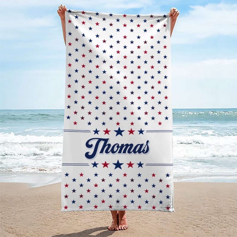 Personalized Beach Towel – Summer Gifts For Best Friends, Family – Summer Vibes USA Edition