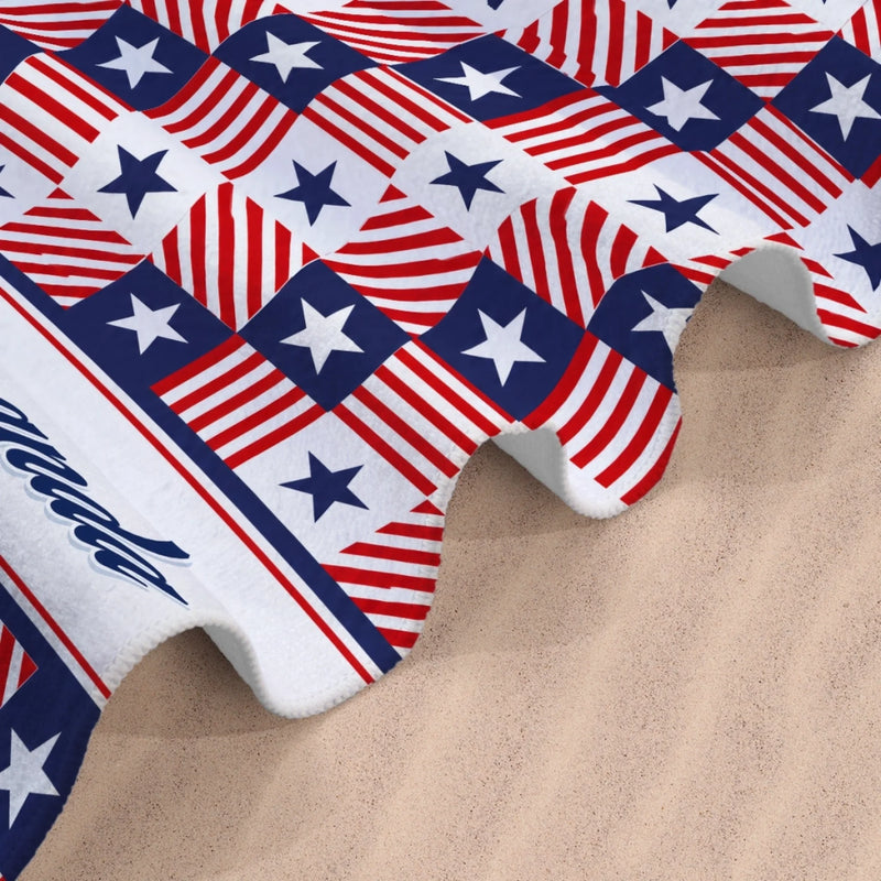 Personalized Beach Towel – Summer Gifts For Best Friends, Family – Summer Vibes USA Edition