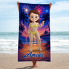 Personalized America 250th Anniversary – Beach Towel – Summer Gifts For Best Friends, Family – Salty Air Sunny Days