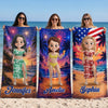 Personalized America 250th Anniversary – Beach Towel – Summer Gifts For Best Friends, Family – Salty Air Sunny Days