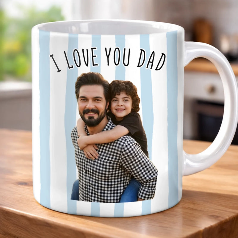 Personalized Photo Mug – Birthday Gifts For Dad, Grandpa – Family First Every Sip