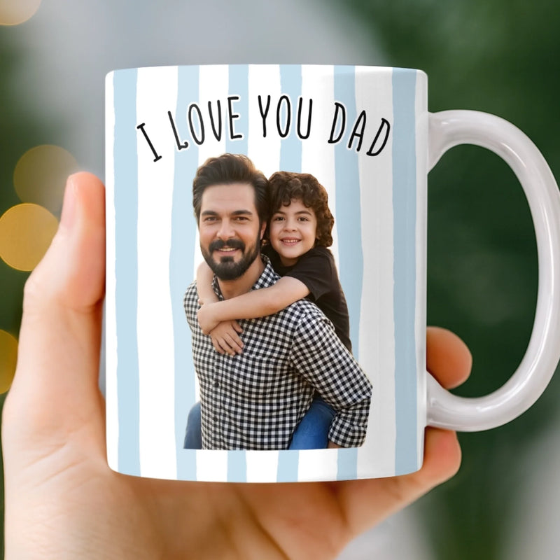 Personalized Photo Mug – Birthday Gifts For Dad, Grandpa – Family First Every Sip