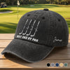 Personalized Washed Denim Cap – Gifts For Dad, Grandpa, Golf Lovers – Golf First, Everything Else Later