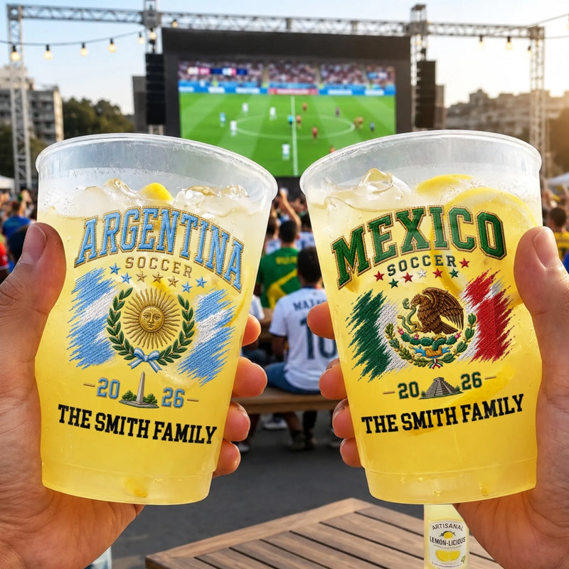 Personalized International Soccer Tournament Party Cups – Gifts For Soccer Lovers, Sports Fans, Sports Lovers – Splashed With True Team Colors