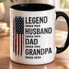 Personalized Accent Mug – Gifts For Dad, Grandpa – Proud Dad Strong Legacy