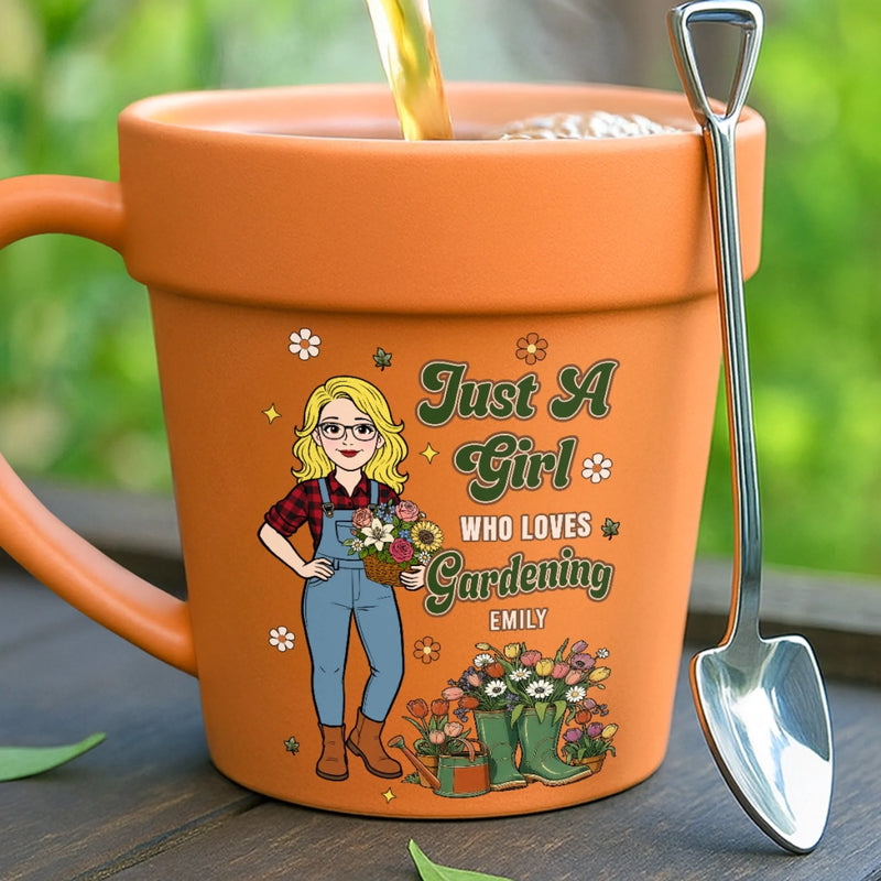 Personalized Plant Pot Ceramic Mug – Gifts For Gardeners – Her Favorite Backyard Escape