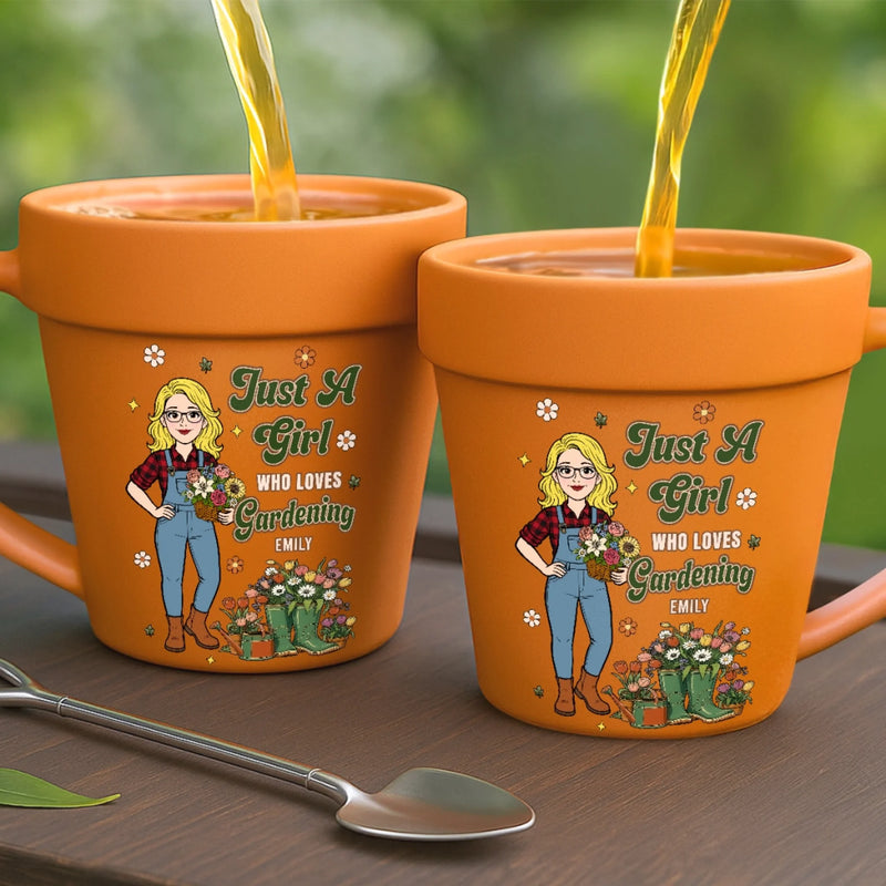 Personalized Plant Pot Ceramic Mug – Gifts For Gardeners – Her Favorite Backyard Escape