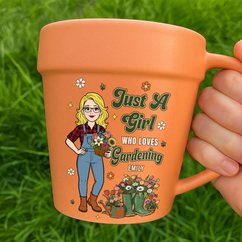 Personalized Plant Pot Ceramic Mug – Gifts For Gardeners – Her Favorite Backyard Escape