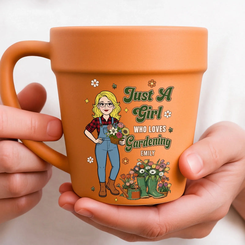 Personalized Plant Pot Ceramic Mug – Gifts For Gardeners – Her Favorite Backyard Escape