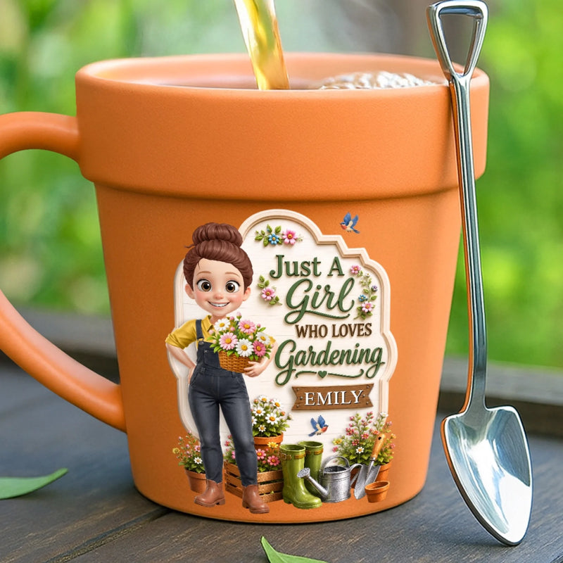 Personalized Plant Pot Ceramic Mug – Gifts For Gardeners – Gardening Girlhood At Its Finest