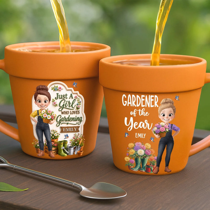 Personalized Plant Pot Ceramic Mug – Gifts For Gardeners – Gardening Girlhood At Its Finest