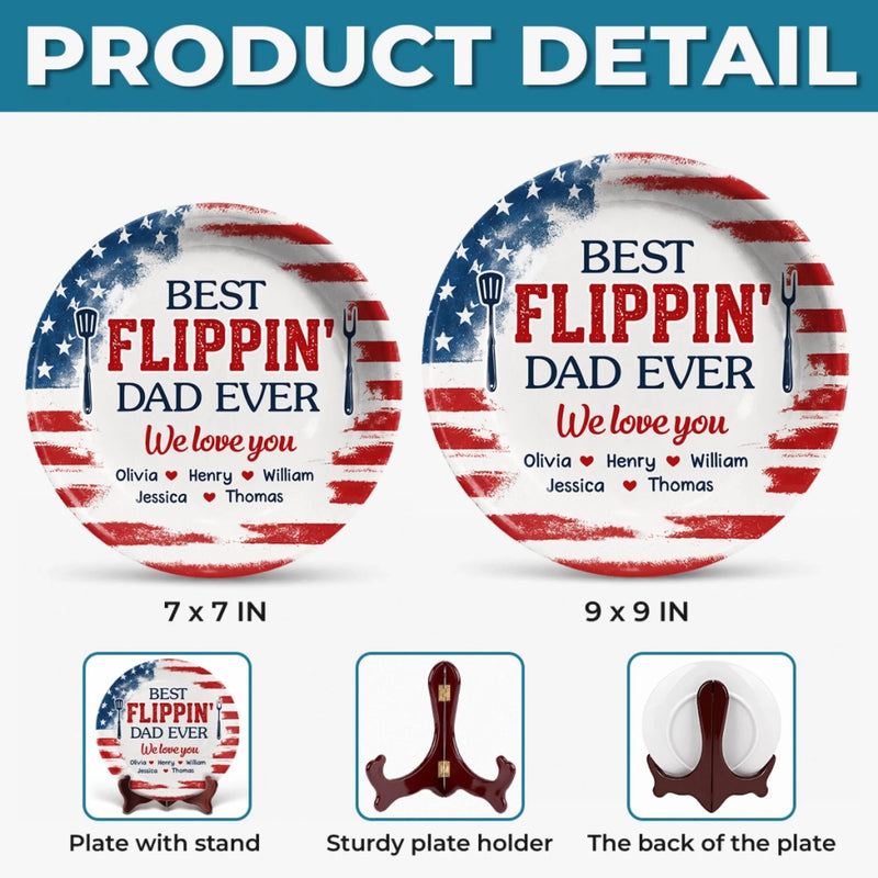 Personalized Ceramic Plate – Father's Day Gifts For Dad, Grandpa – Dad’s Secret Ingredient Is Love