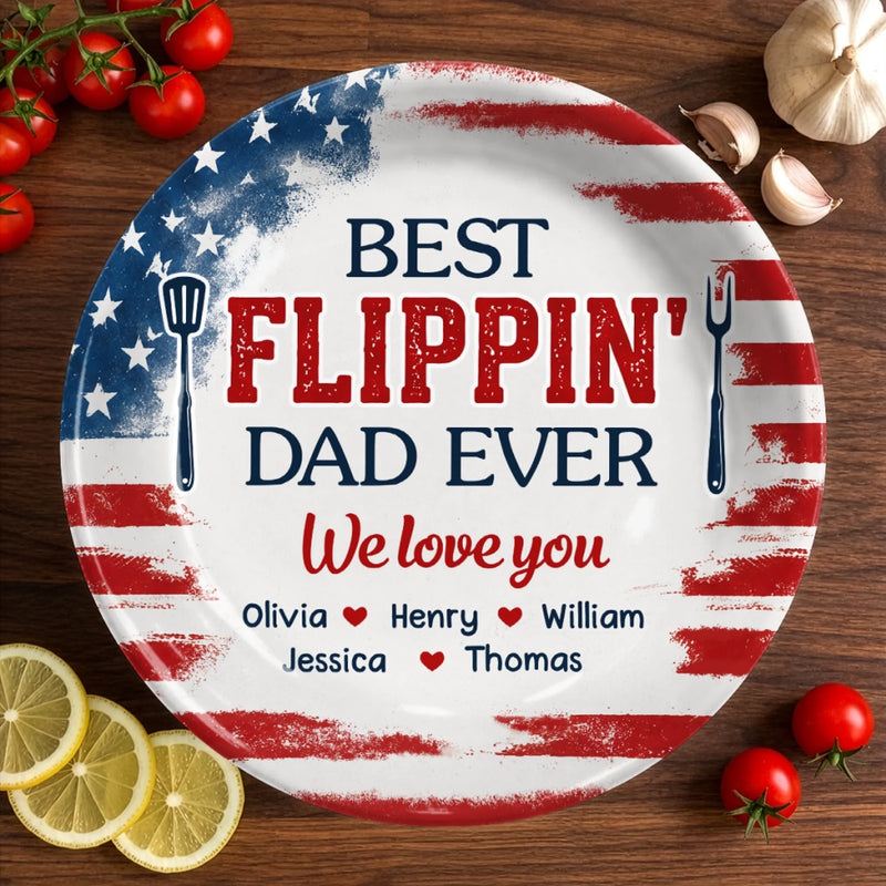 Personalized Ceramic Plate – Father's Day Gifts For Dad, Grandpa – Dad’s Secret Ingredient Is Love