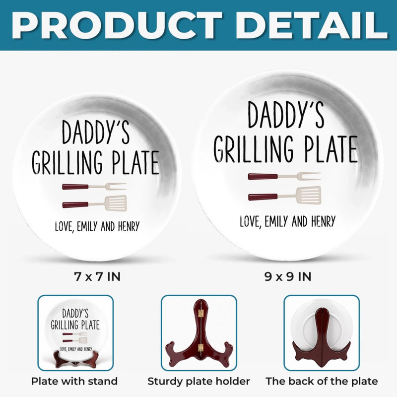 Personalized Ceramic Plate – Gifts For Dad, Grandpa – Cooking Up Good Times