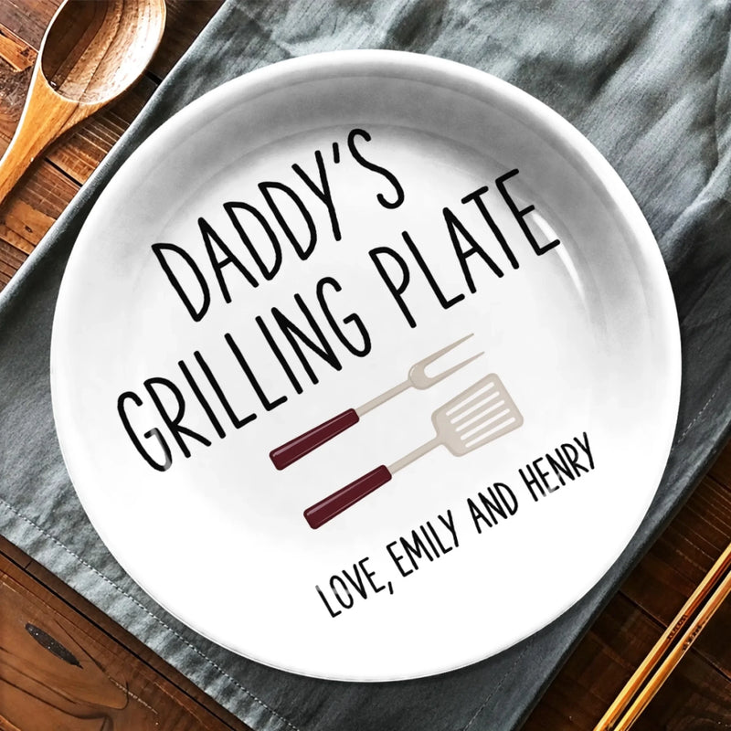 Personalized Ceramic Plate – Gifts For Dad, Grandpa – Cooking Up Good Times